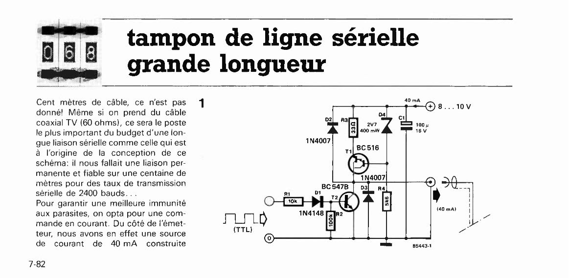 tampon de iigne sérielle grande longueur