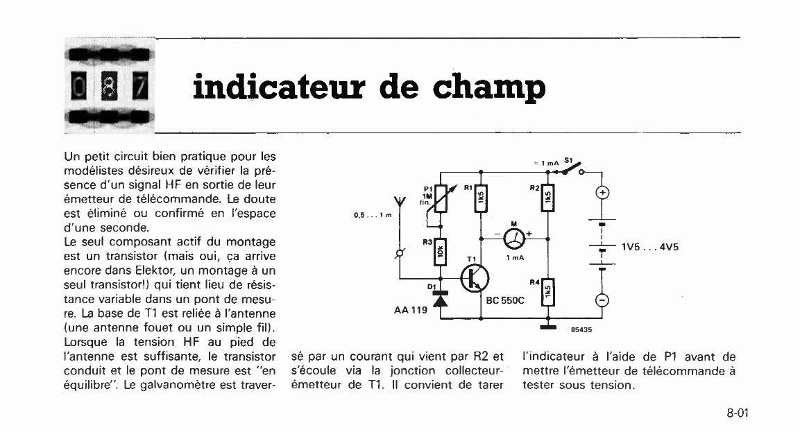 indicateur de champ