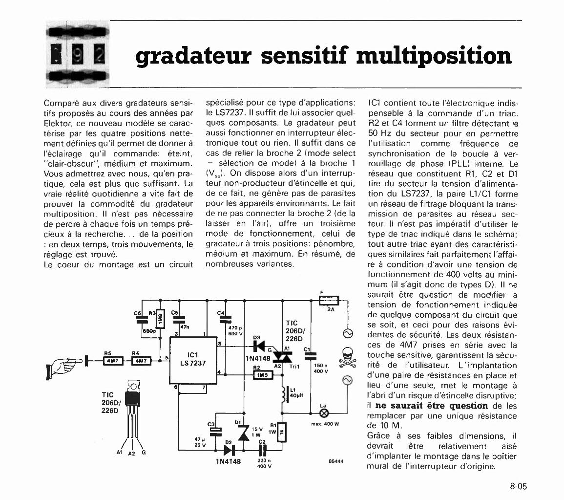 gradateur sensitif multiposition