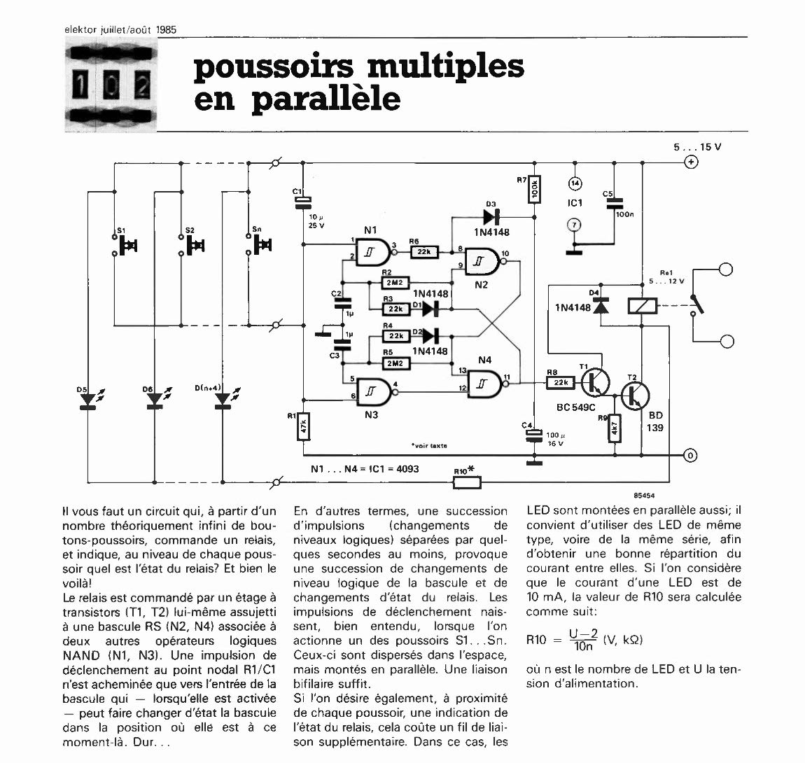 poussoirs multiples en parallèle