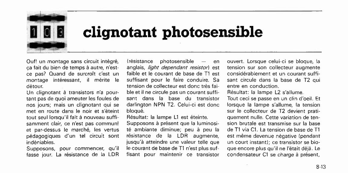 clignotant photosensible