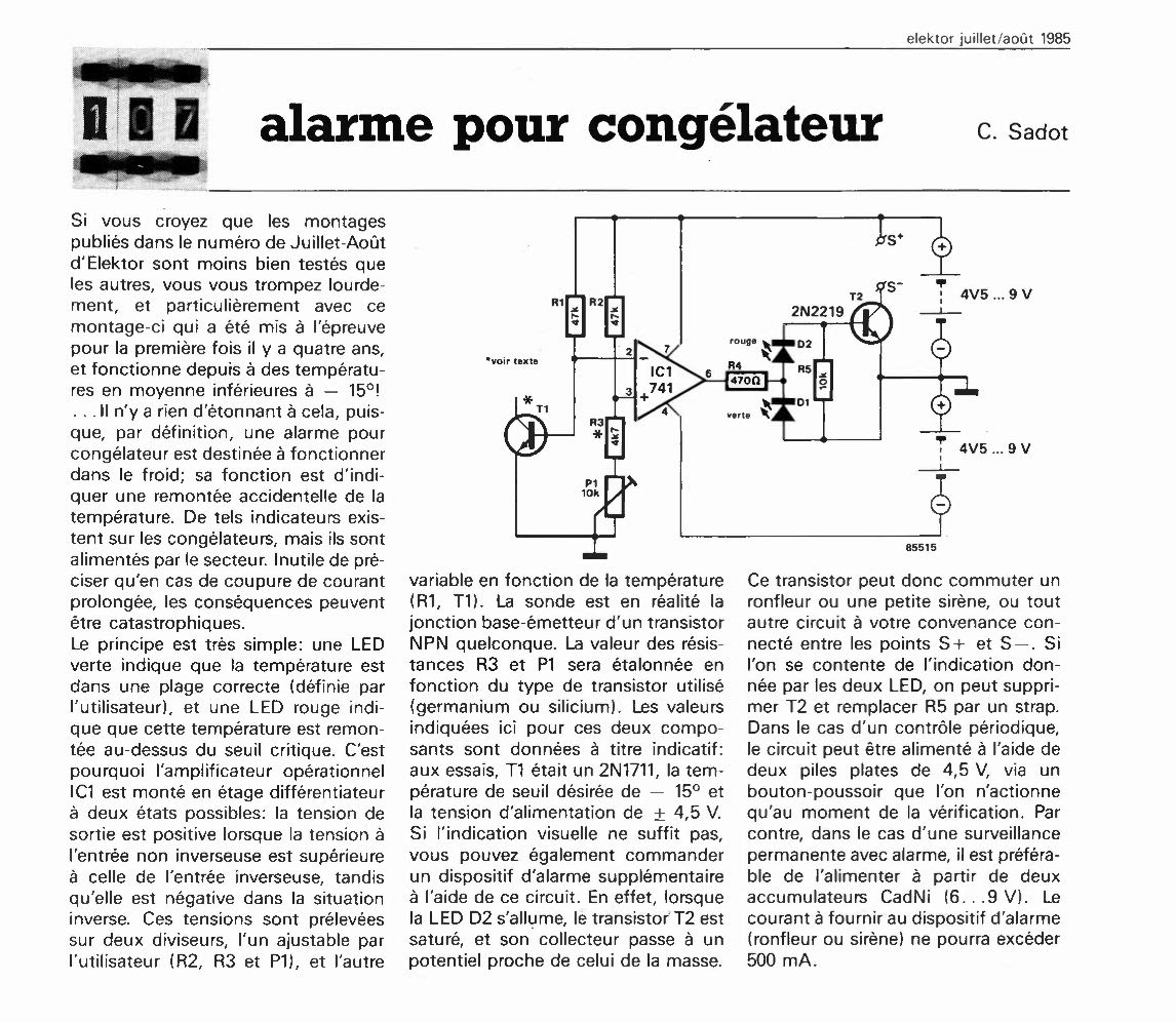 alarme pour congélateur