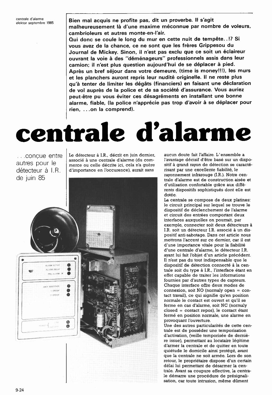 centrale d`alarme