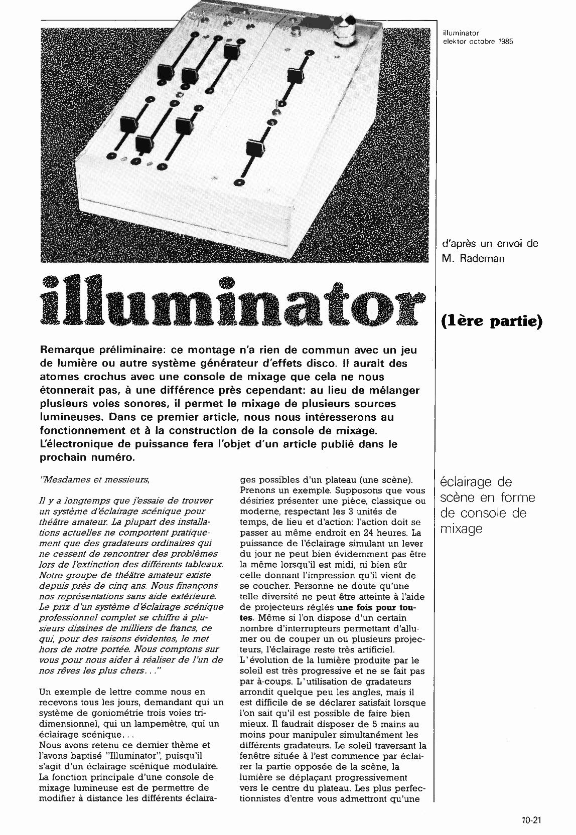 llluminator (1ère partie)