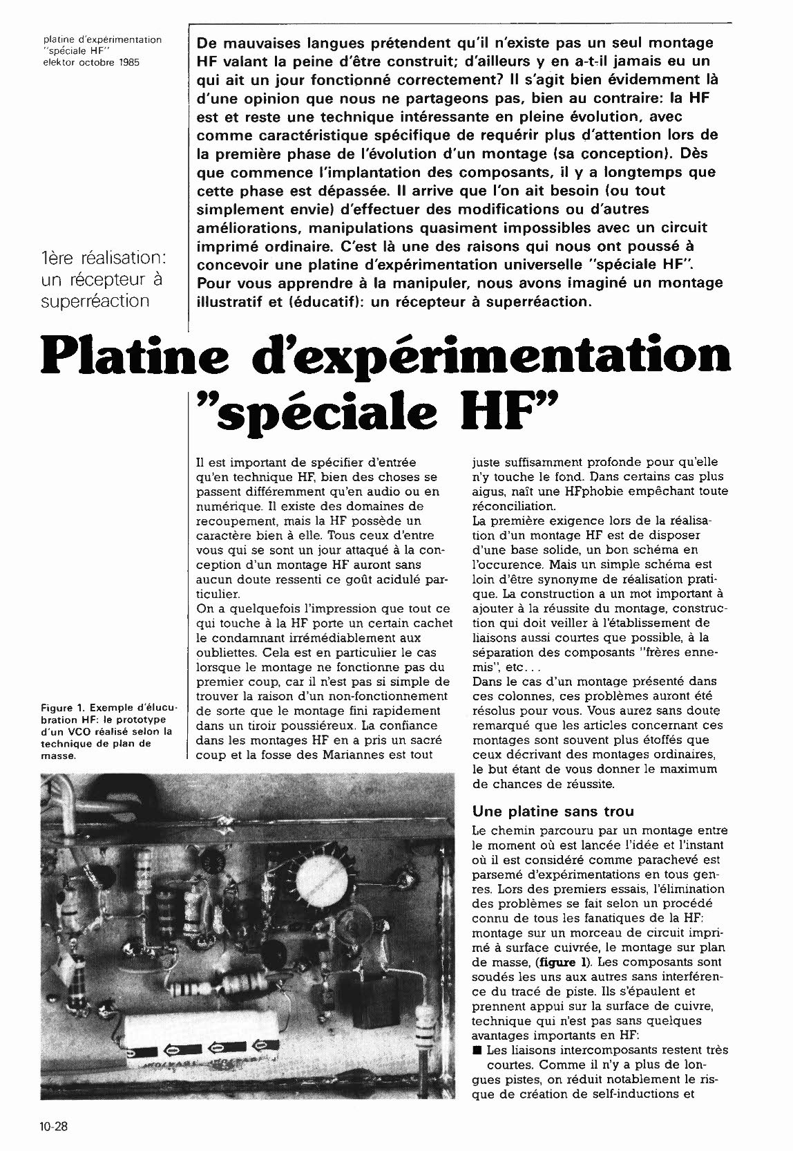platine d`expérimentation "spéciale HF"