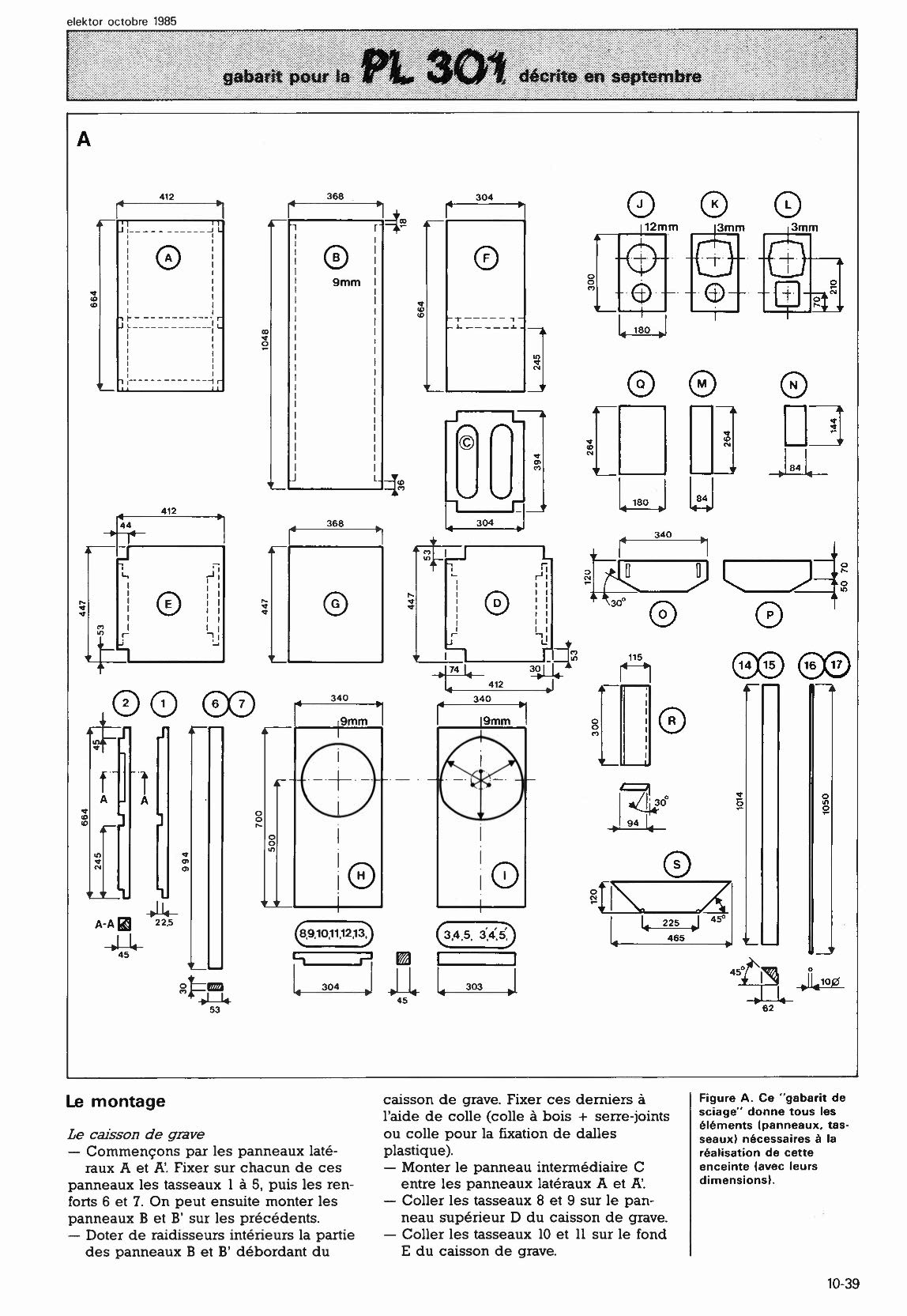 gabarit de sciage pour la PL301