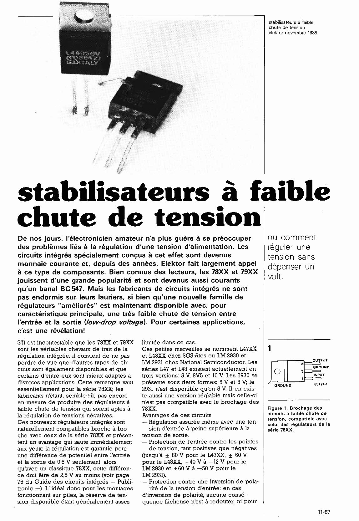 stabilisateurs à faible chute de tension