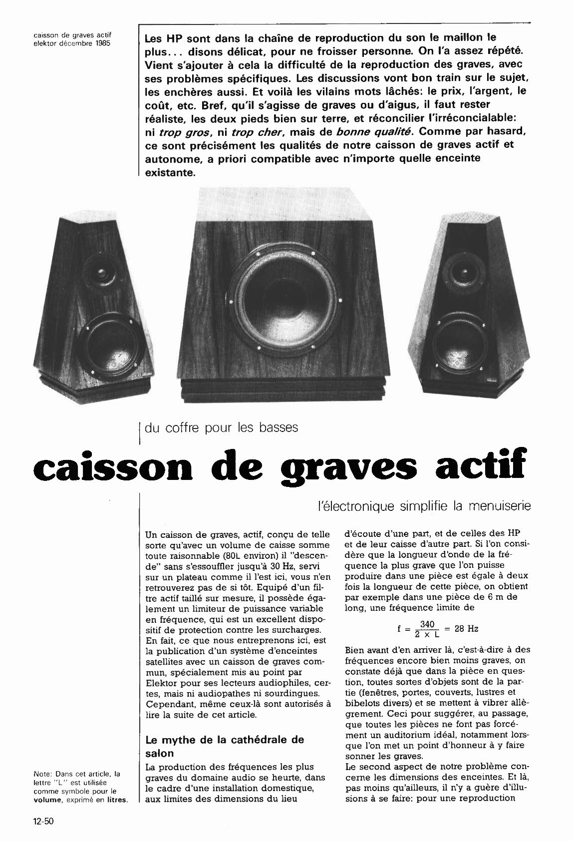 caisson de graves actif