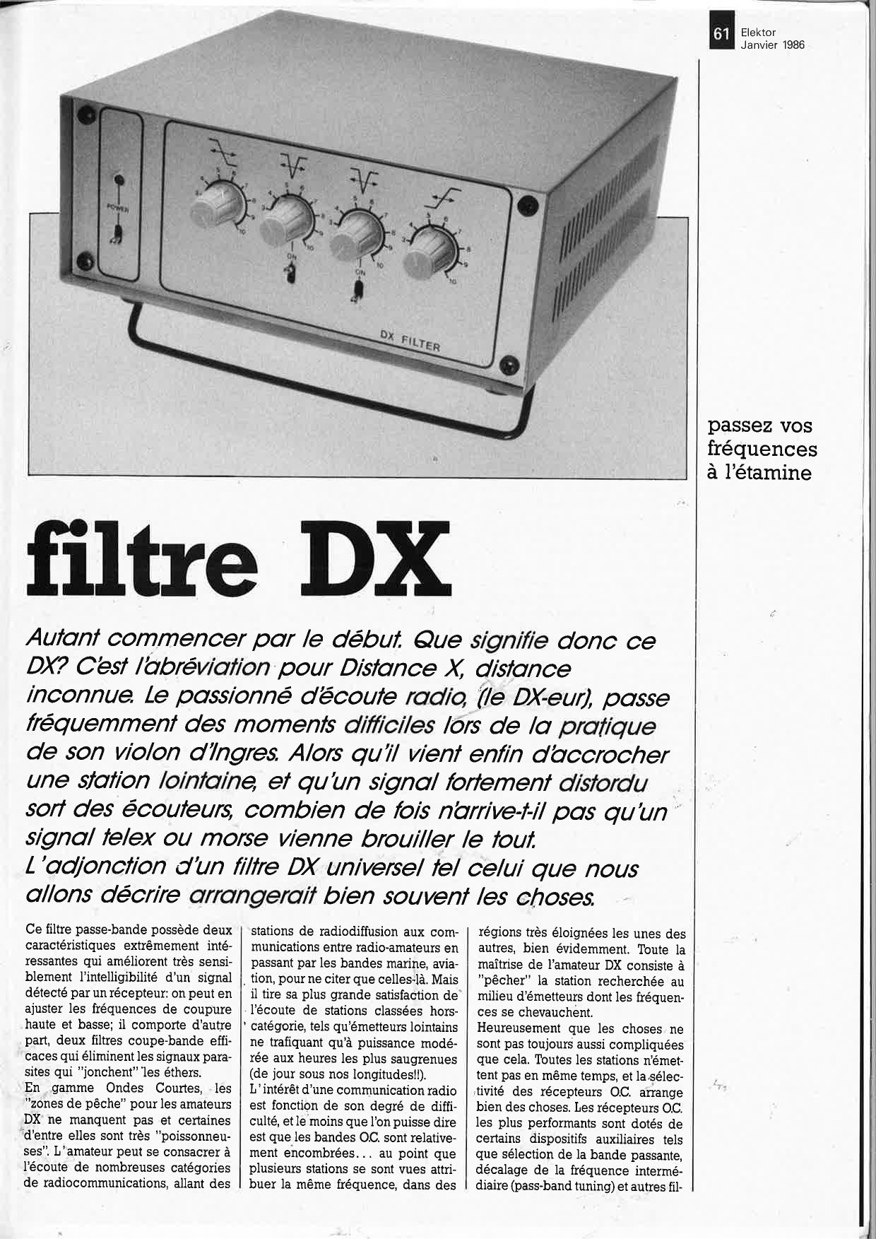 Filtre DX