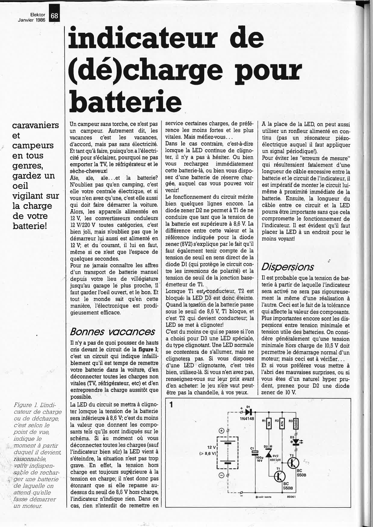 Indicateur de (dé)charge pour batterie