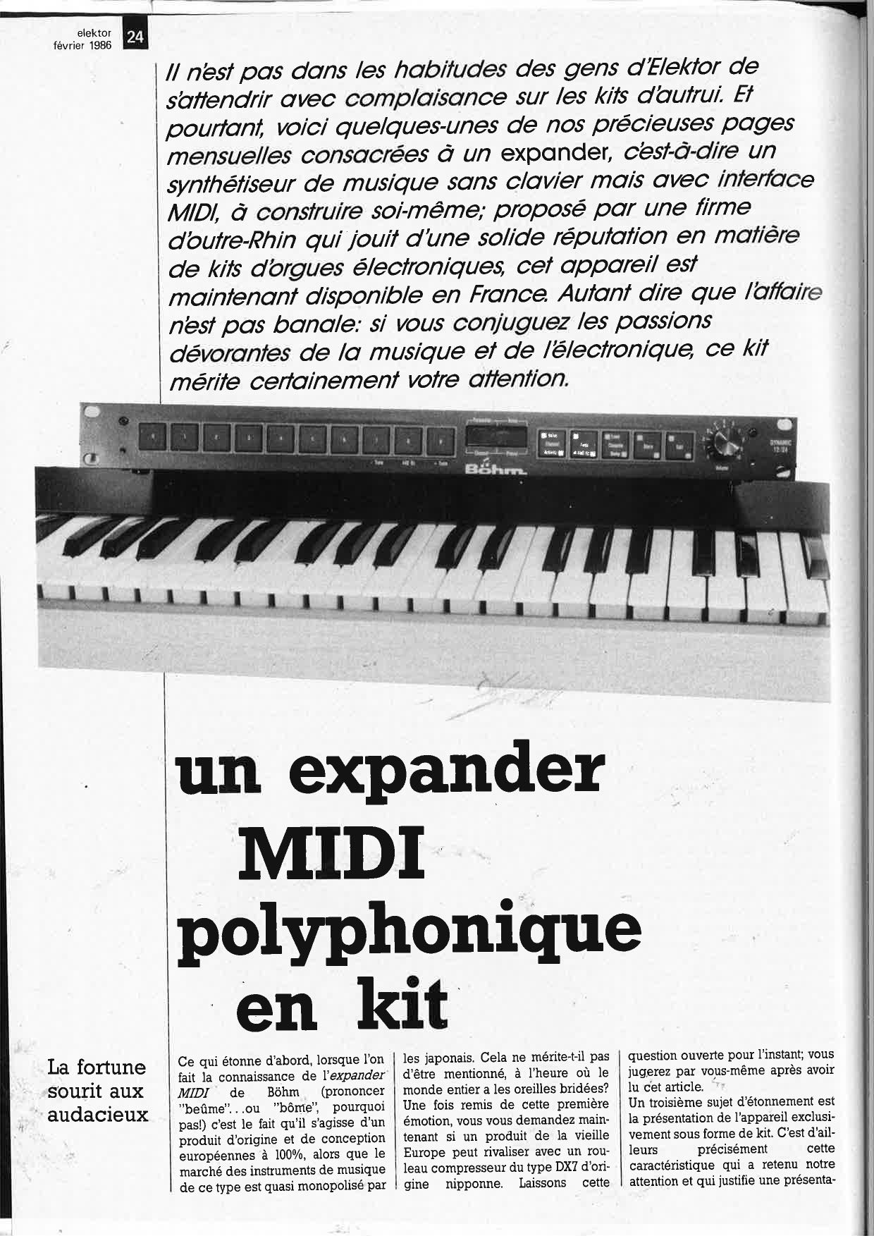Un expander MIDI polyphonique en kit......