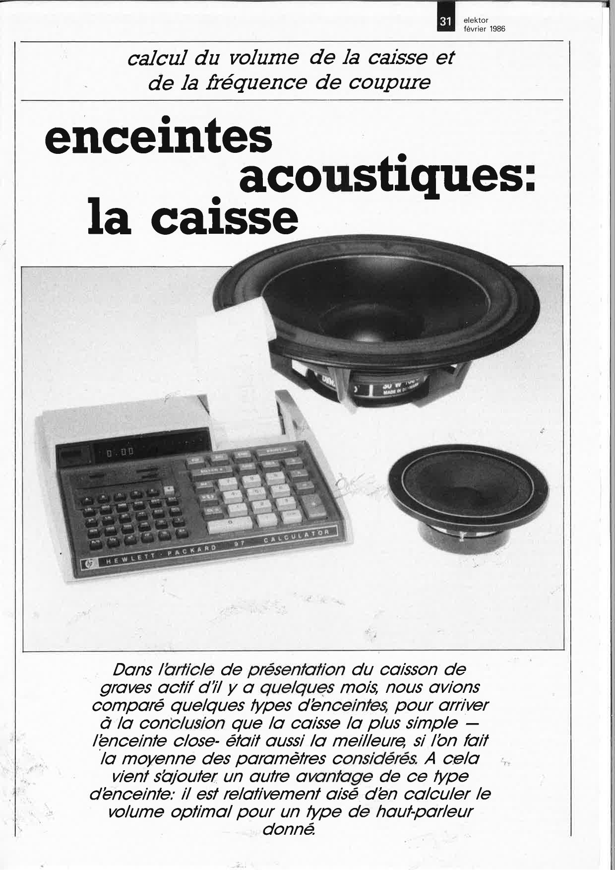 Enceintes acoustiques: la caisse