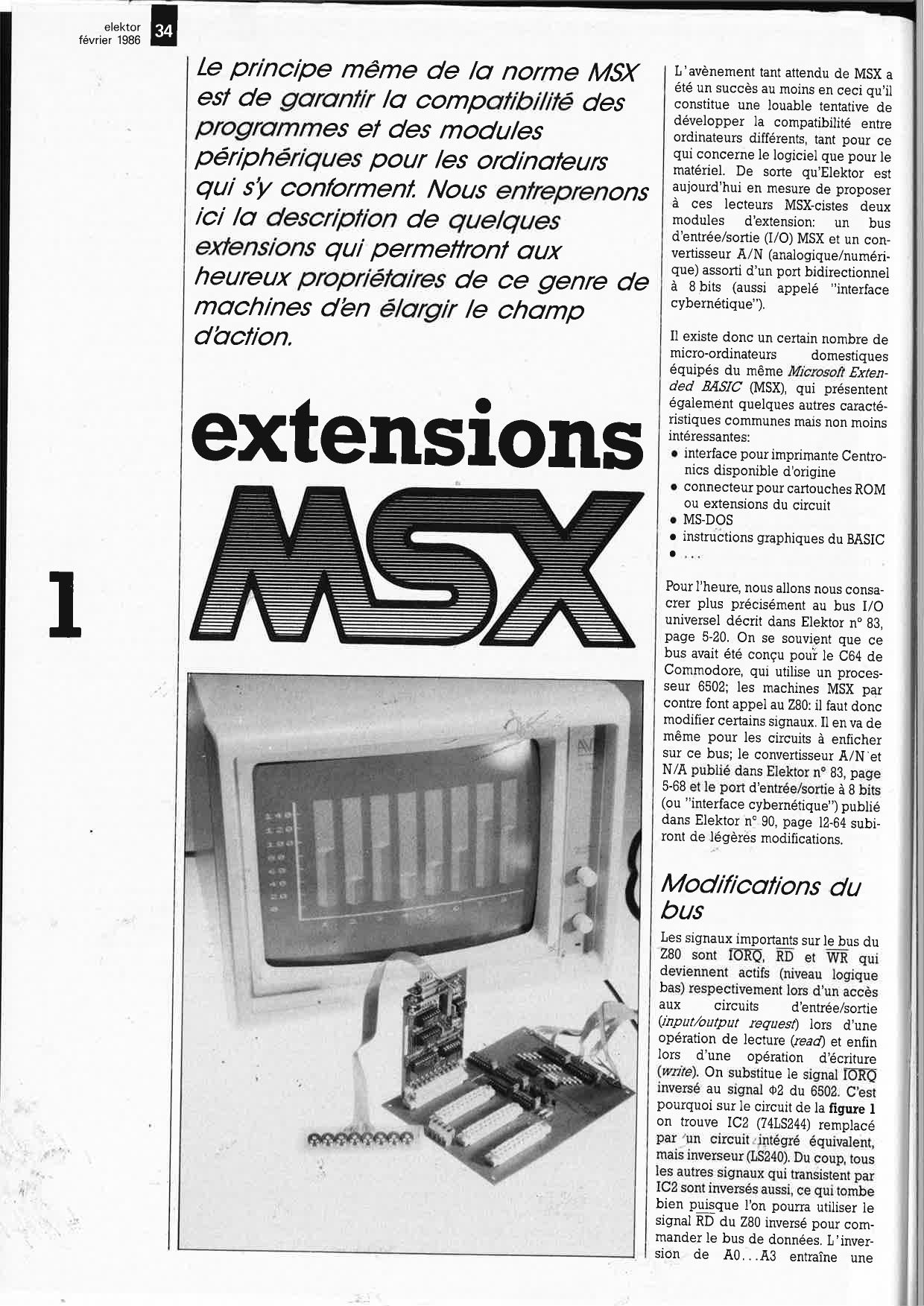Extensions MSX: bus d` E/S