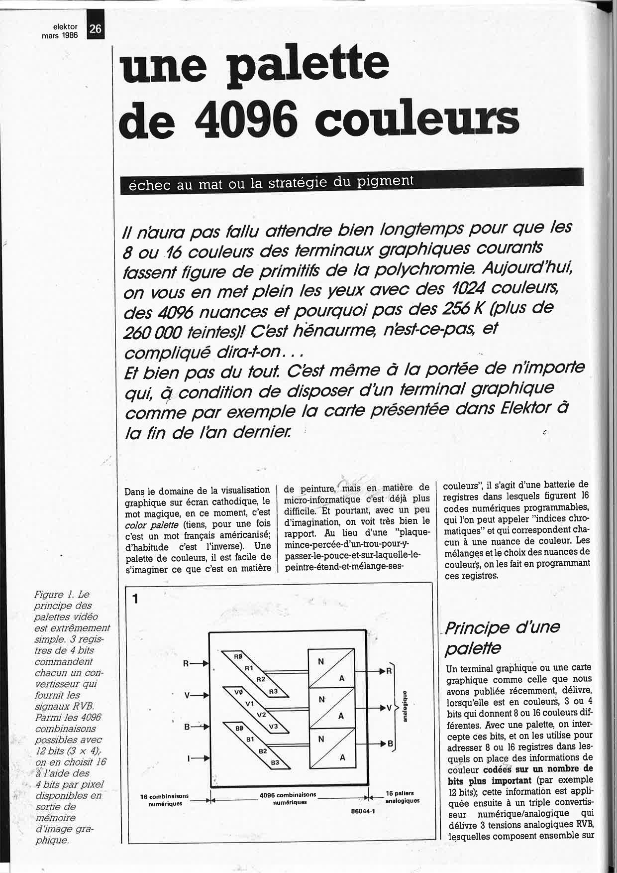 Palette (une) de 4 096 couleurs