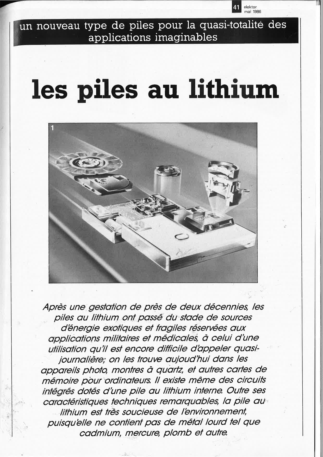 Les piles au lithium