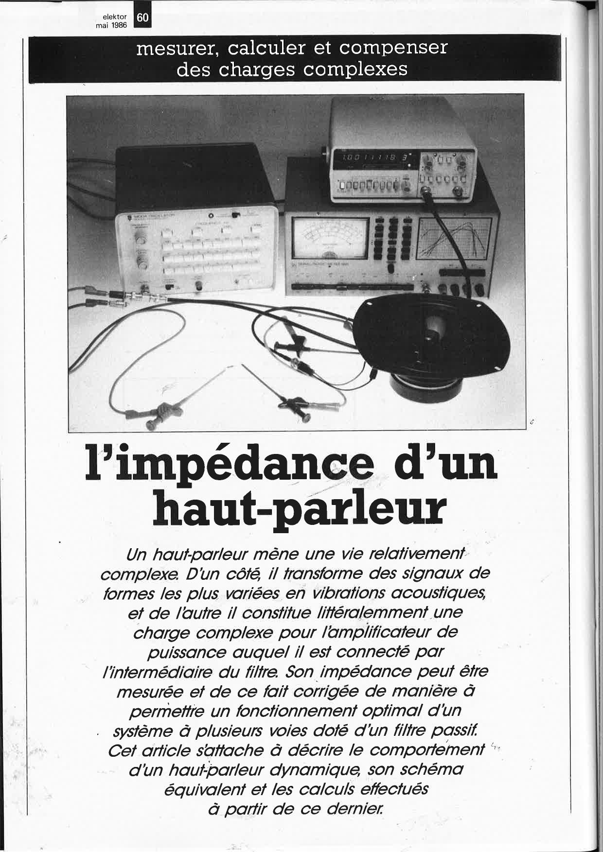 L`impédance d`un haut-parleur