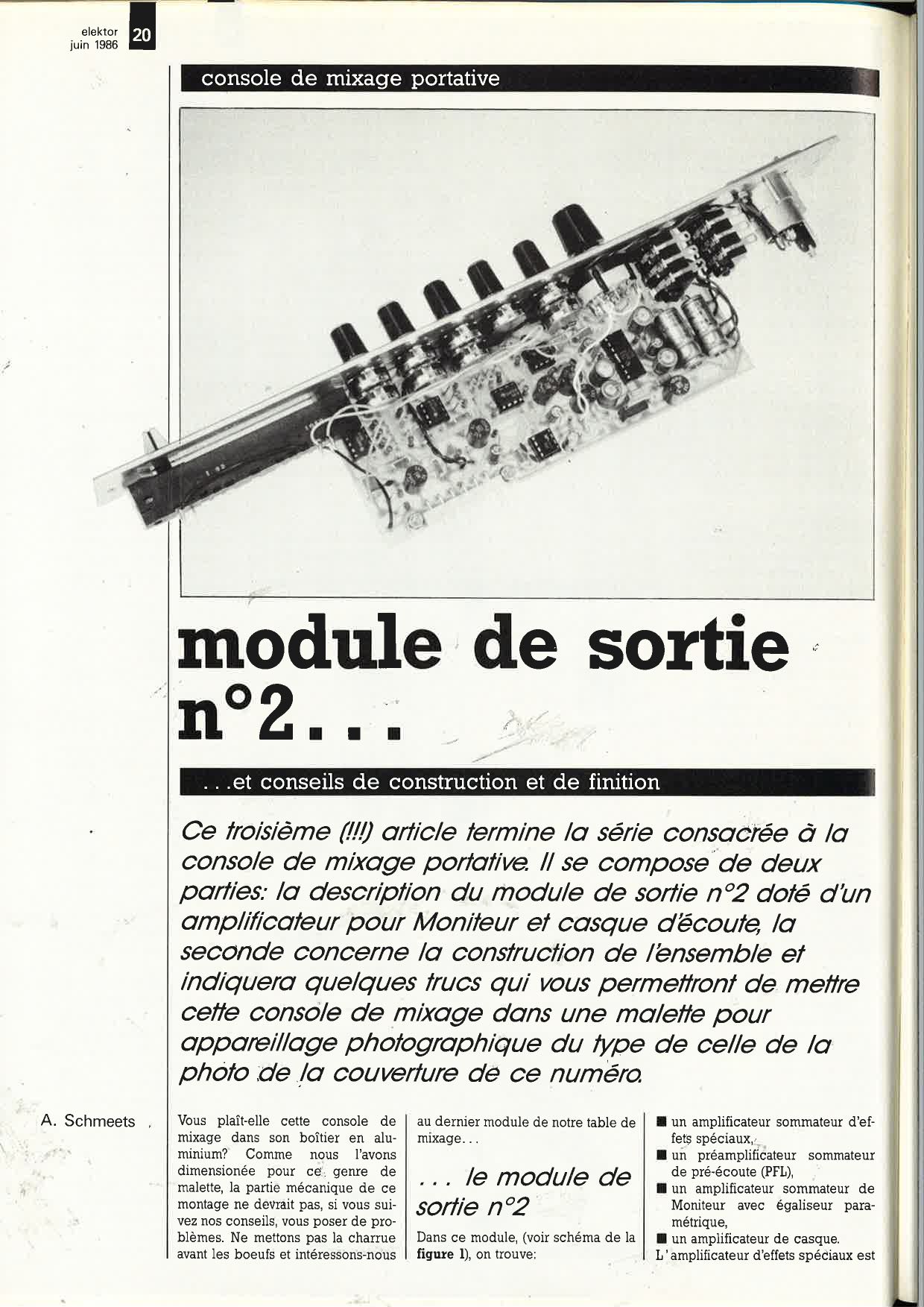 Console de mixage portative: module de sortie n°2
