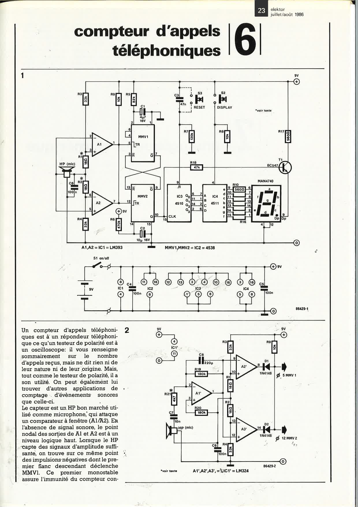 Compteur d`appels téléphoniques