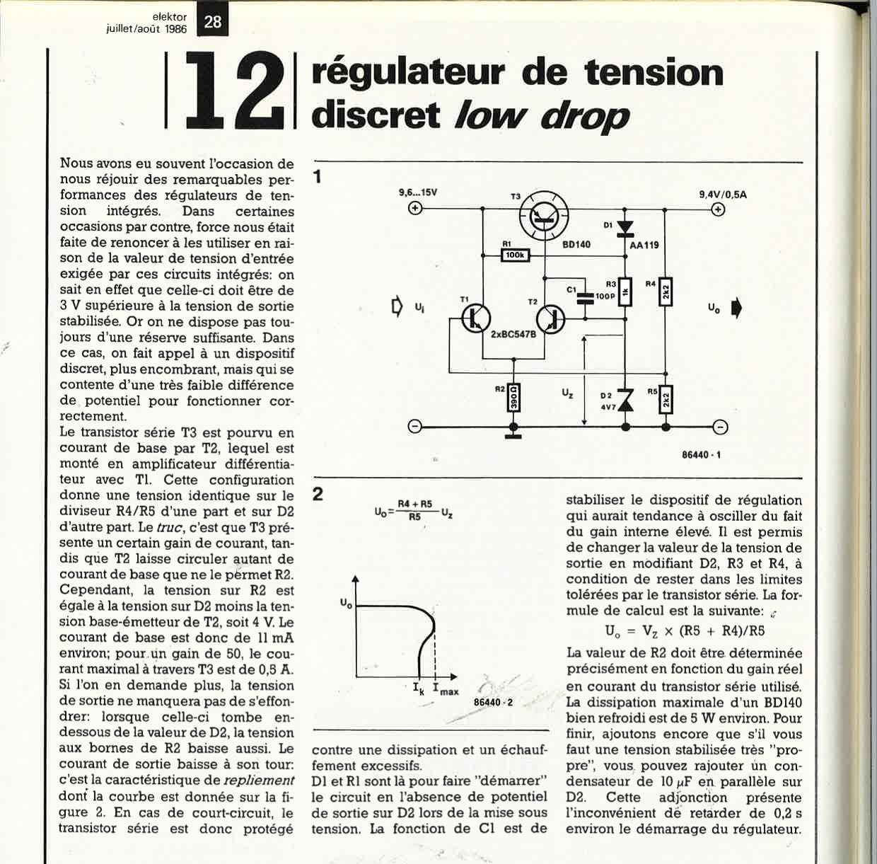 Régulateur de tension discret low drop