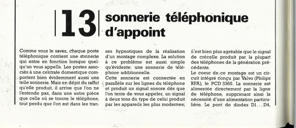 Sonnerie téléphonique d`appoint