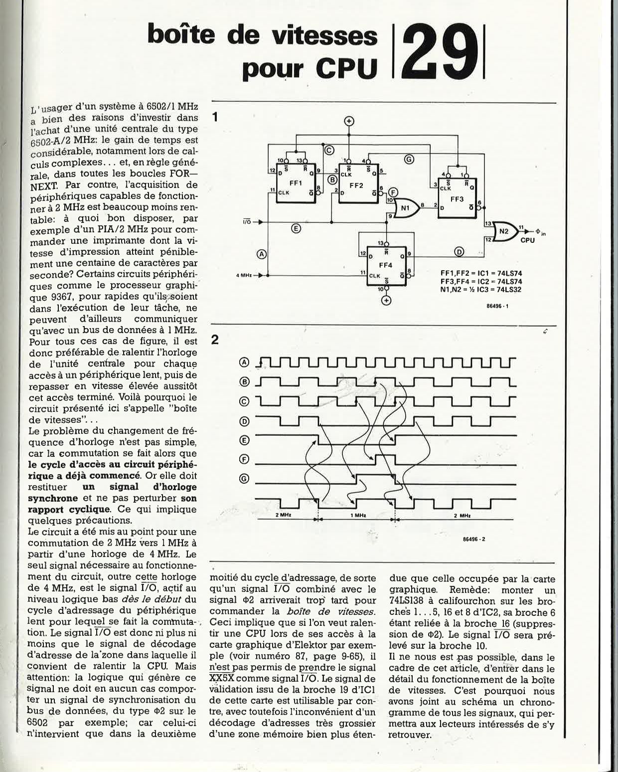 Boîte de vitesse pour CPU