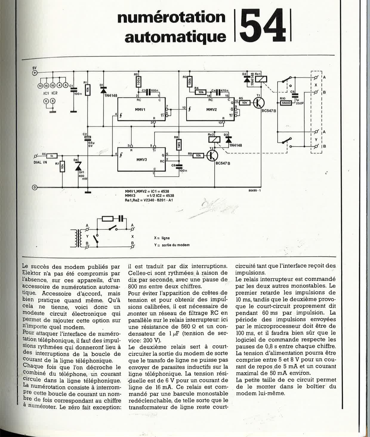 Interface de numérotation automatique