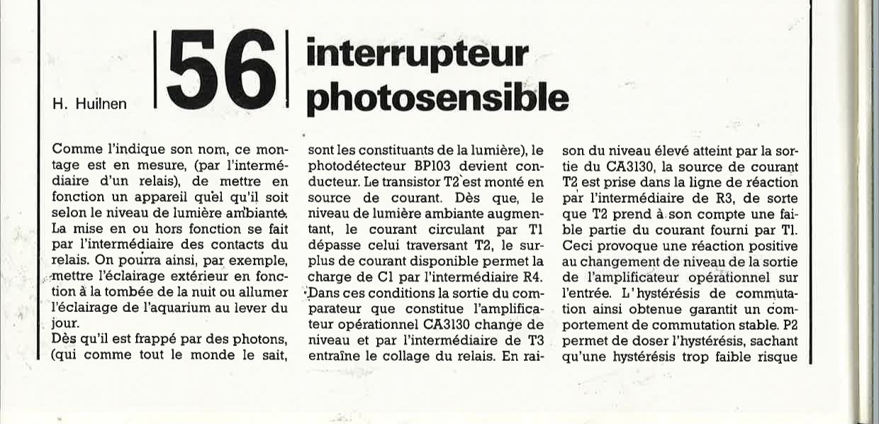 Interrupteur photosensible