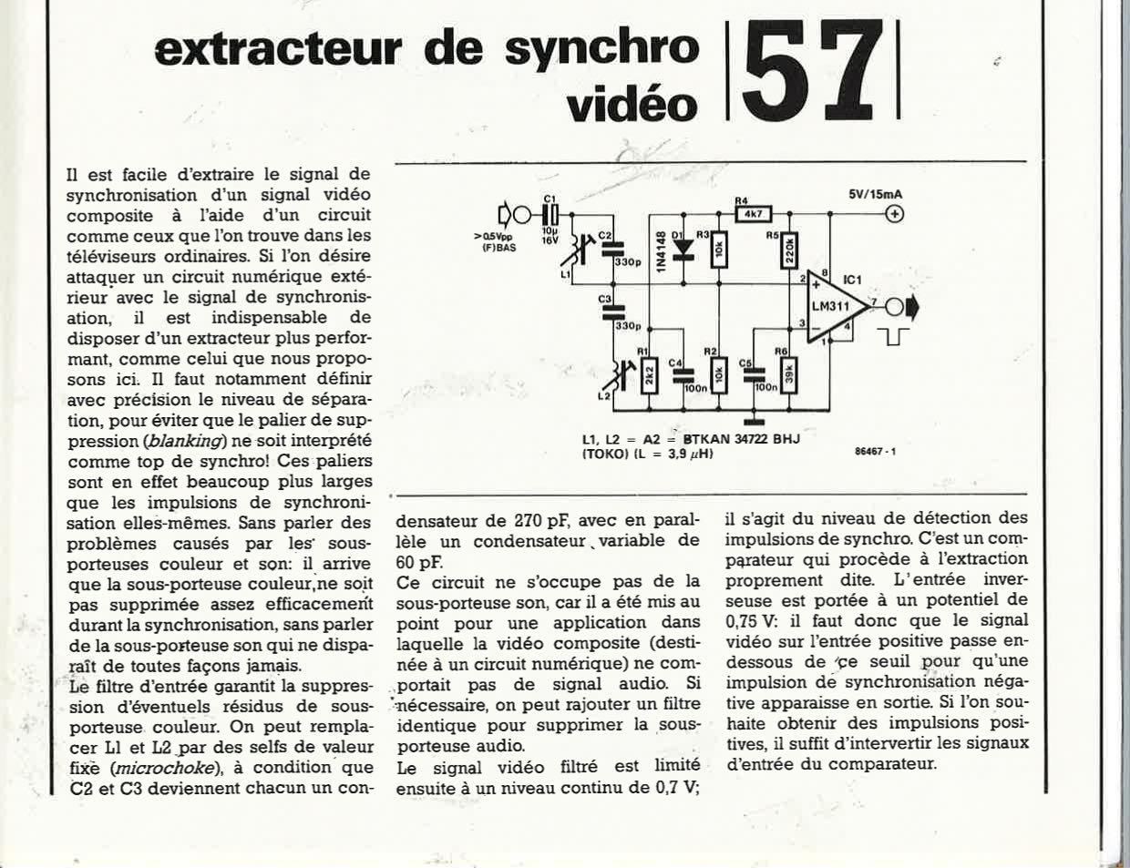 Extracteur de synchro vidéo