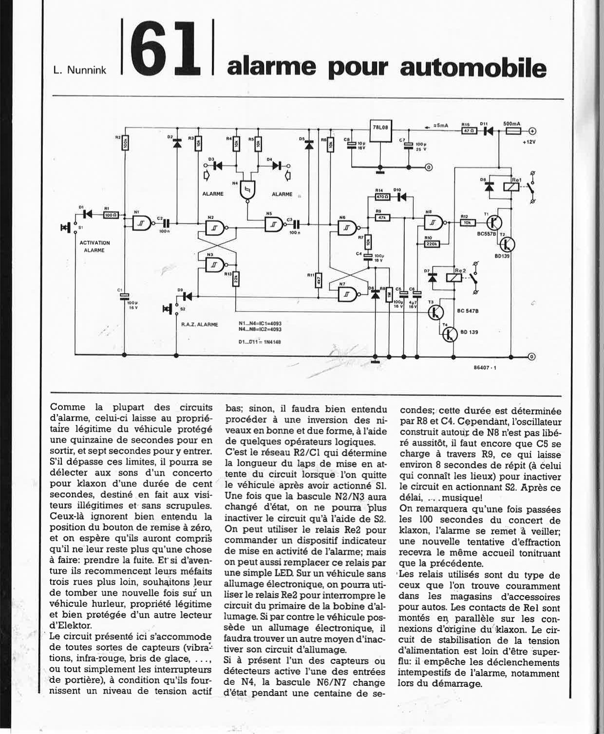 Alarme pour automobile