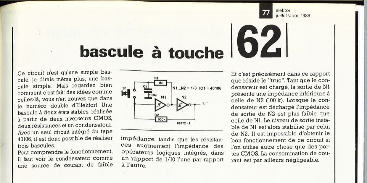 Bascule à touche