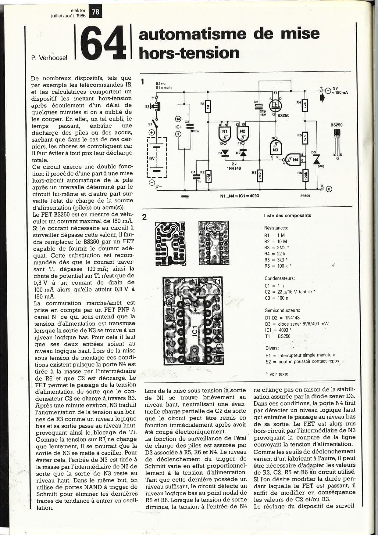 Automatisme de mise hors-tension