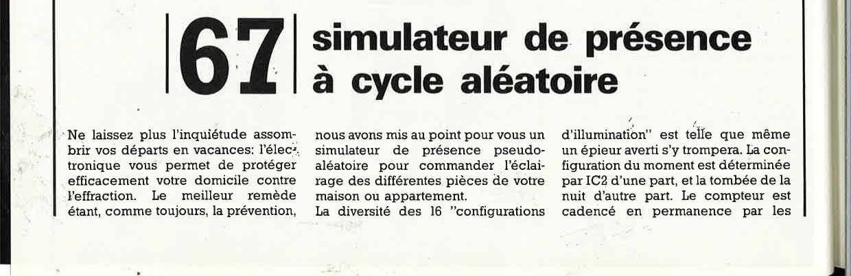 Simulateur de présence à cycle aléatoire