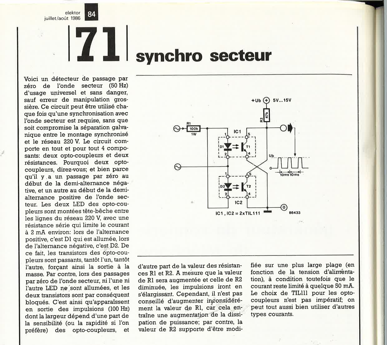 Synchro secteur