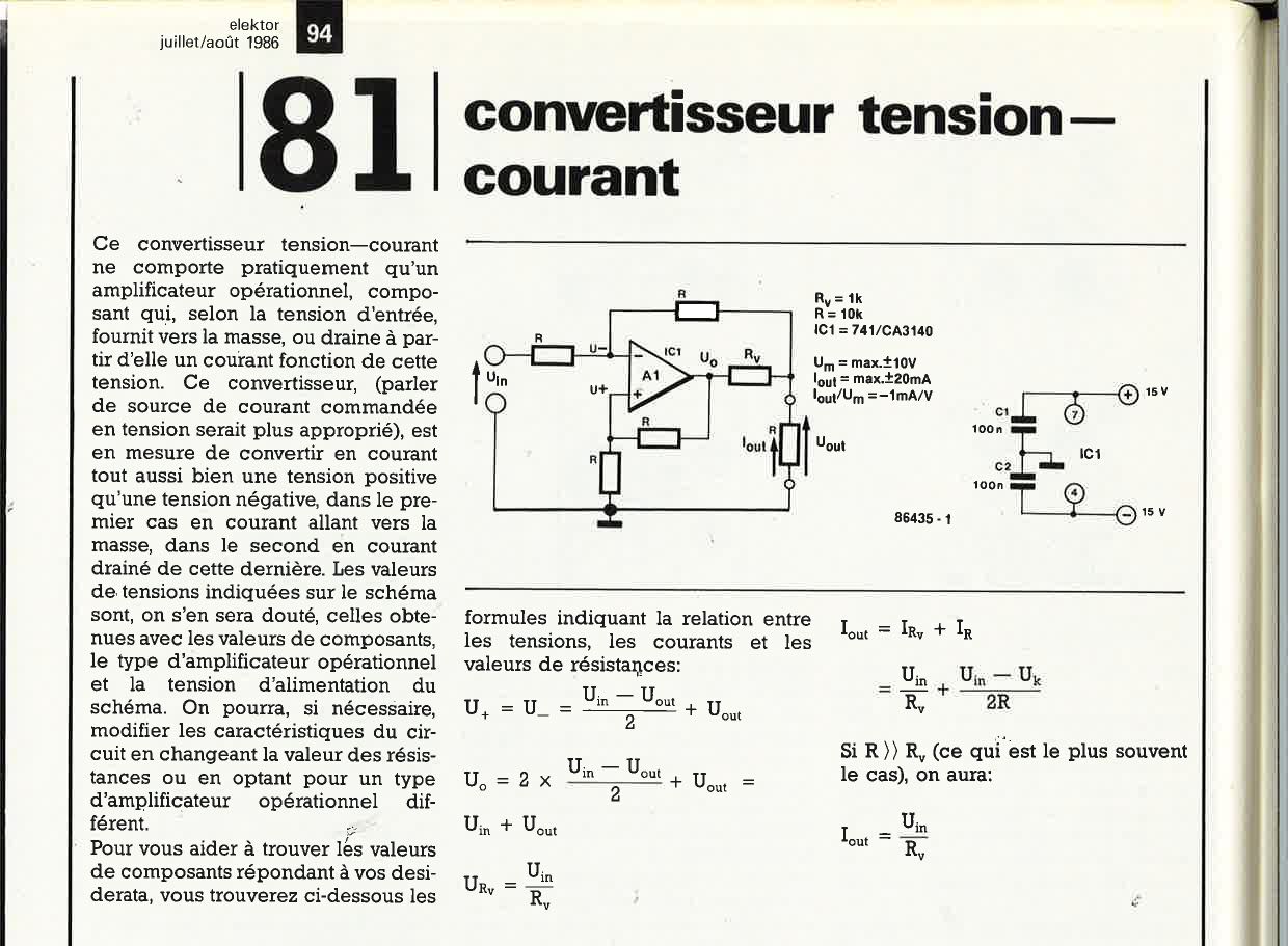 Convertisseur tension - courant