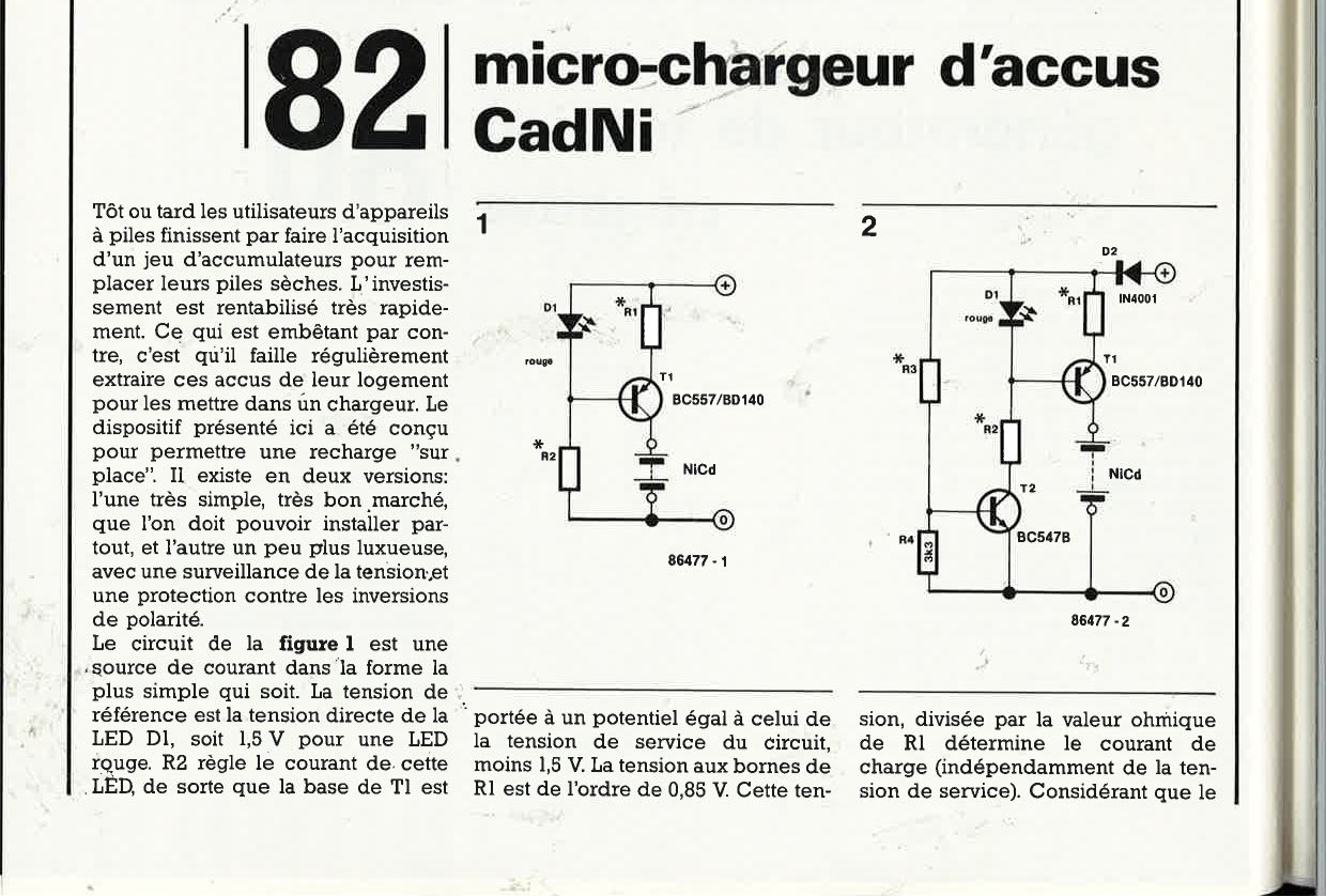 Micro-chargeur d`accus CdNi