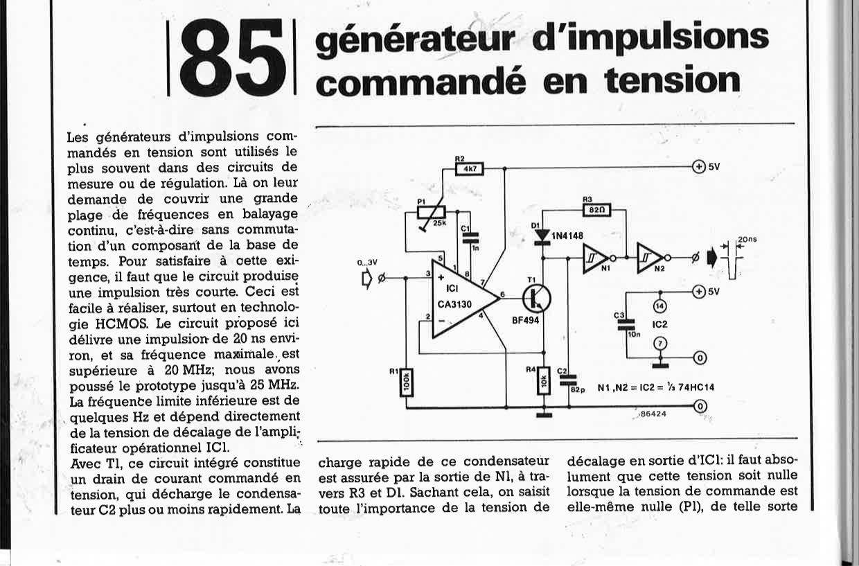 Générateur d`impulsions commandé en tension