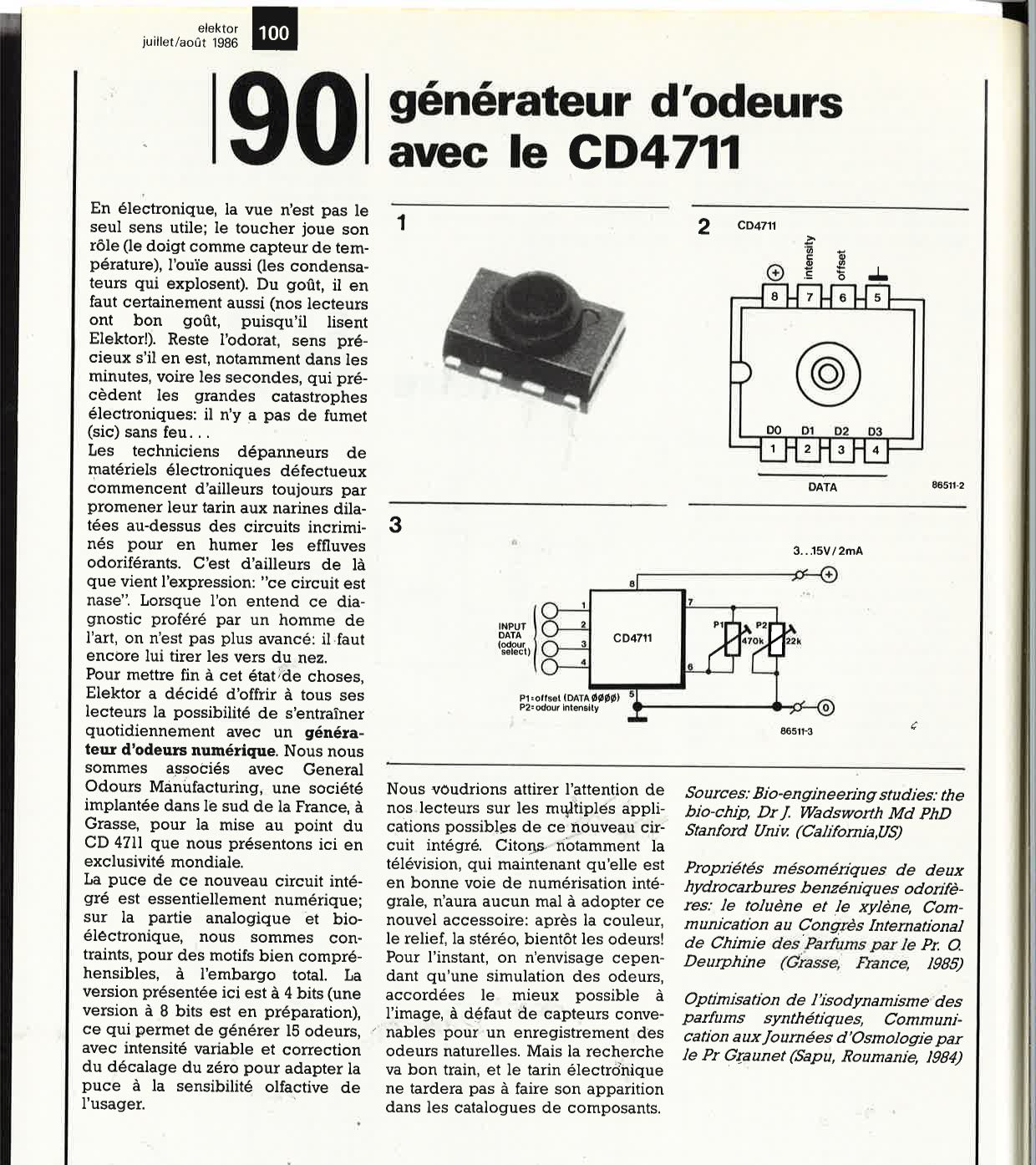 Générateur d`odeurs avec le CD4711