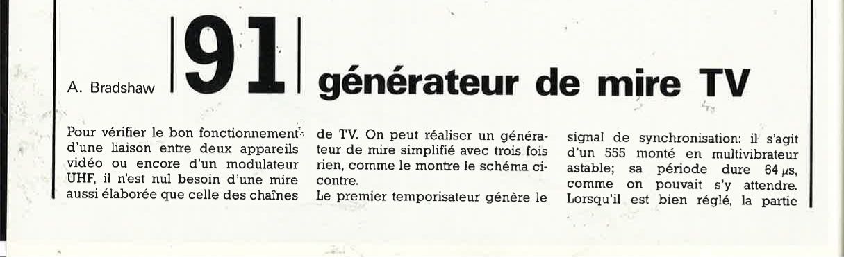 Générateur de mire TV