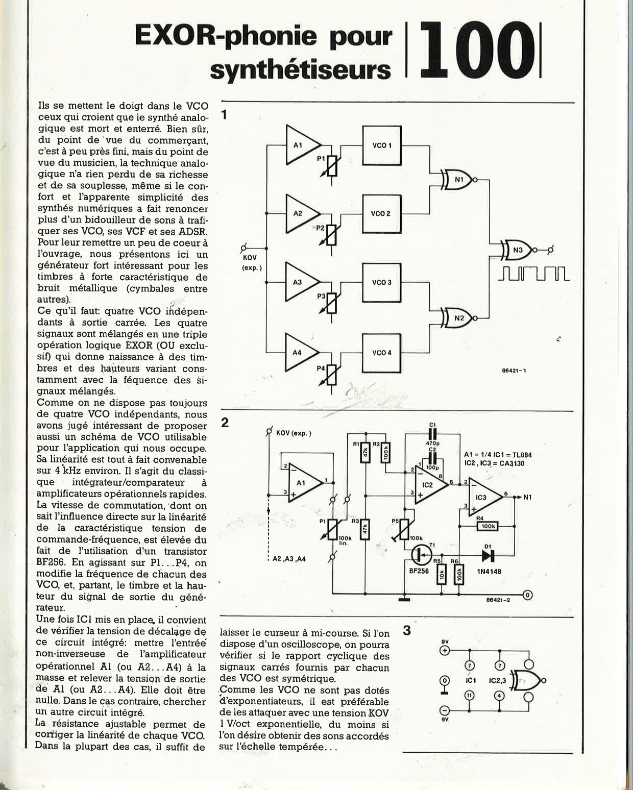 EXOR-phonie pour synthétiseurs