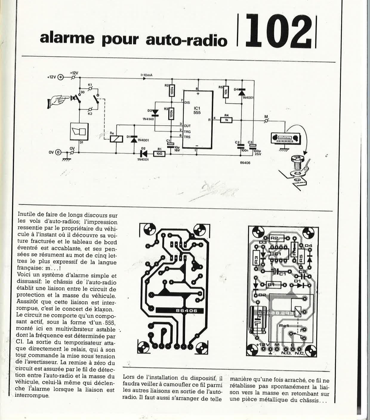 Alarme pour auto-radio