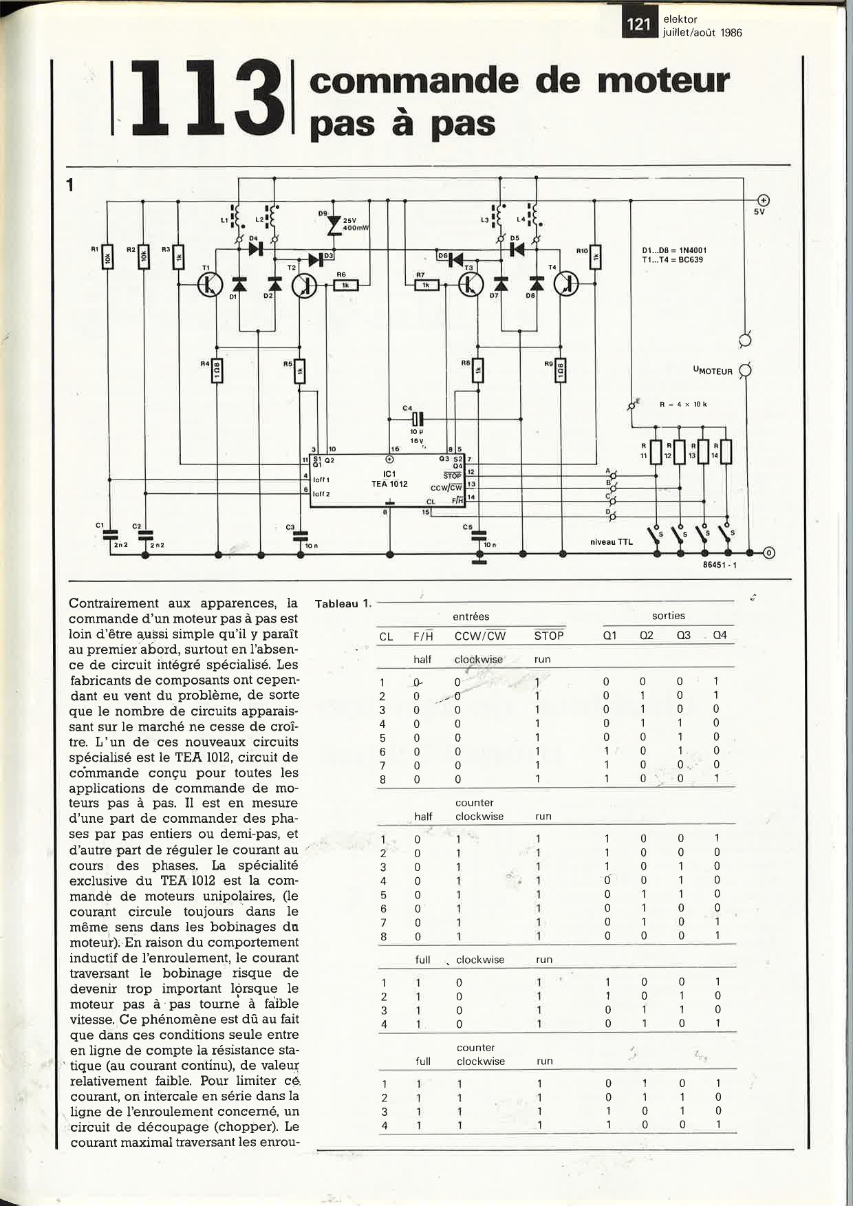 Commande de moteur pas-à - pas