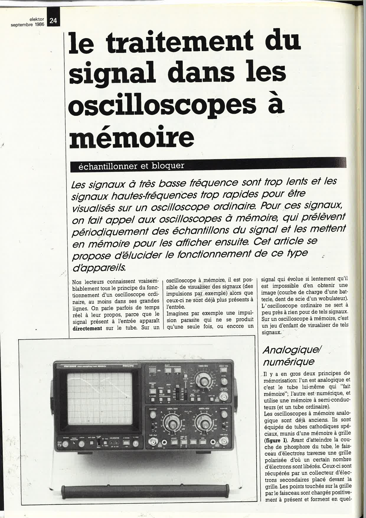 Le traitement du signal dans les oscilÎoscopes à mémoire