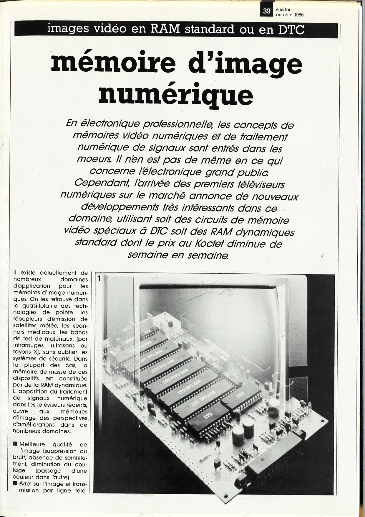 Mémoire d`image numérique