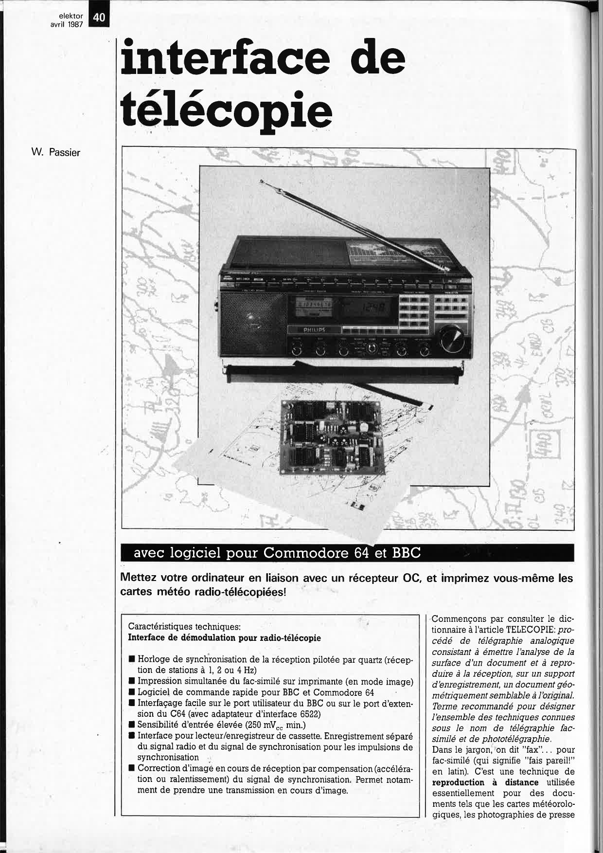 interface de télécopie pour C64 et BBC