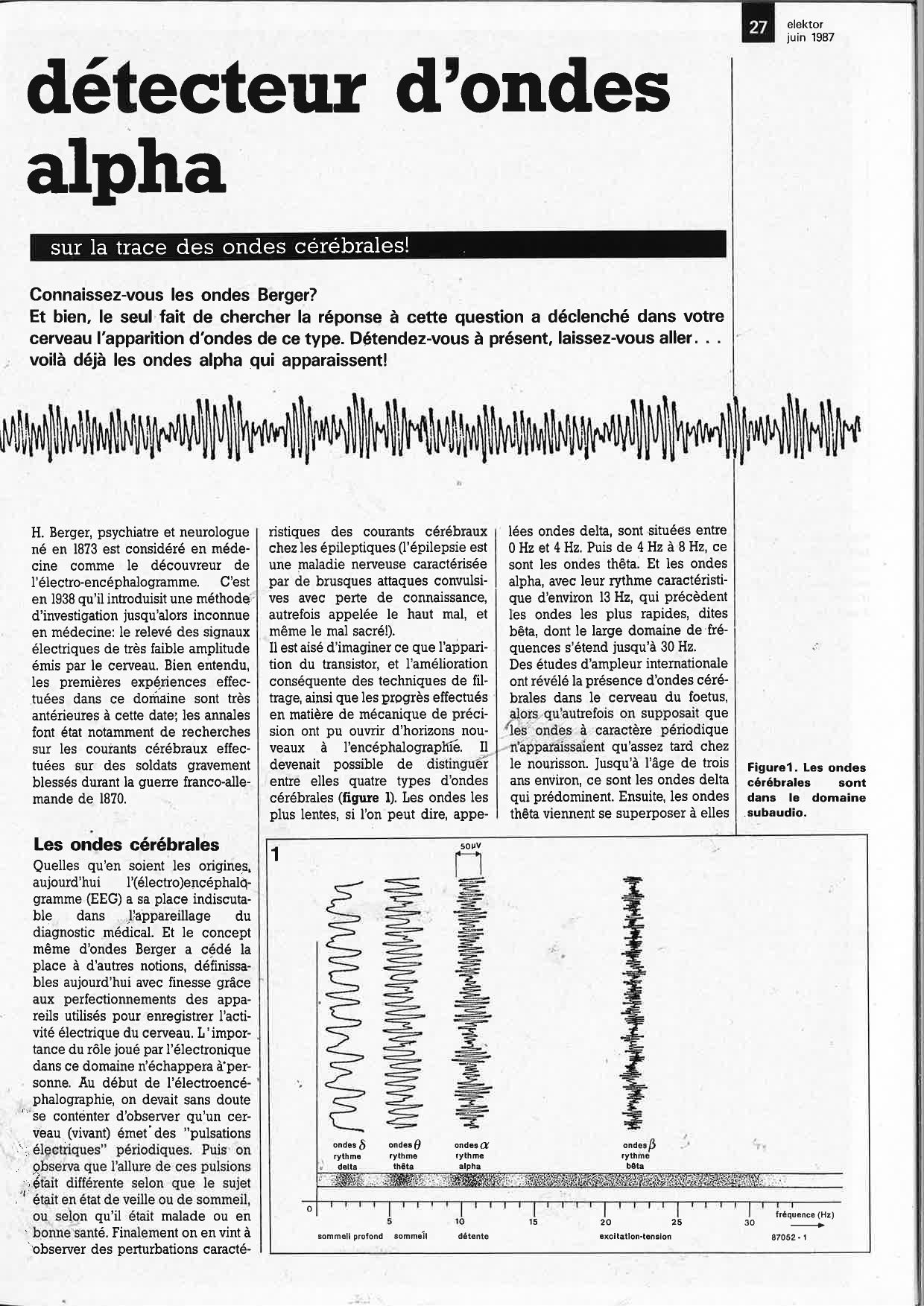 détecteur d`ondes alpha