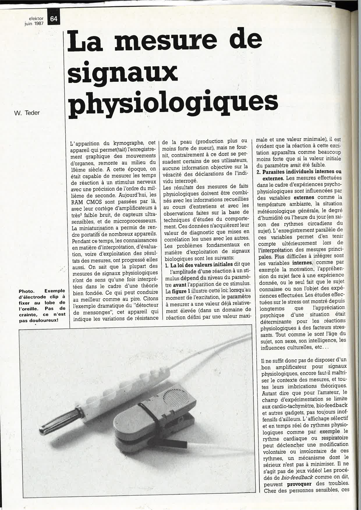 la mesure de signaux physiologiques