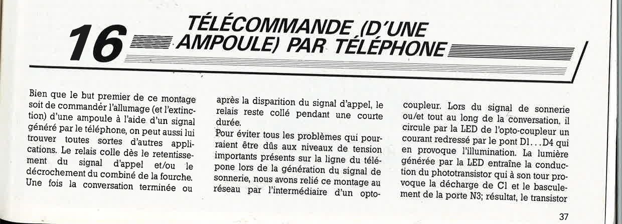 télécommande (d`une ampoule) par téléphone