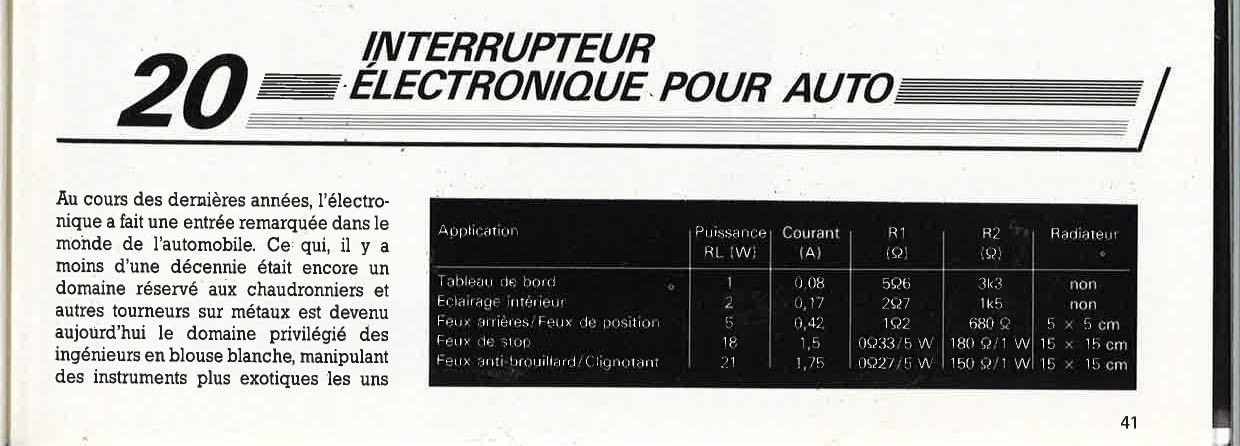 interrupteur électronique pour auto