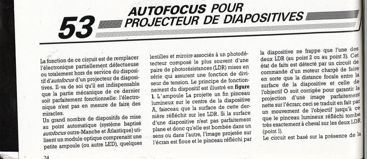 auto-focus pour projecteur de diapositives