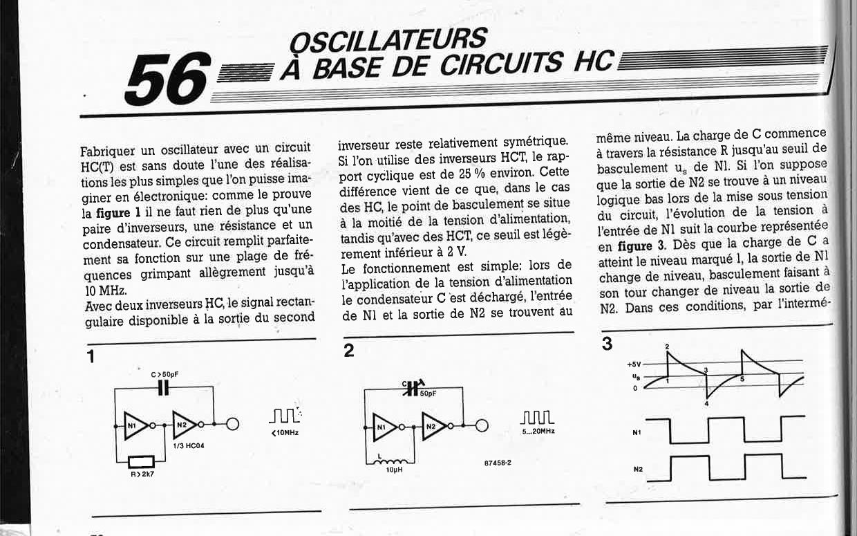 oscillateurs à base de circuits HC